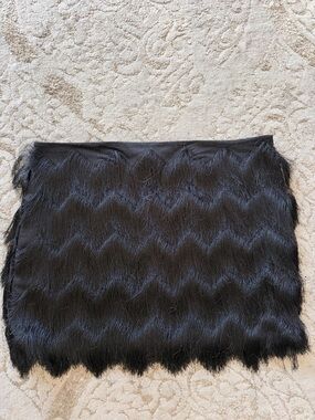 H&M Black Fringe Mini Skirt